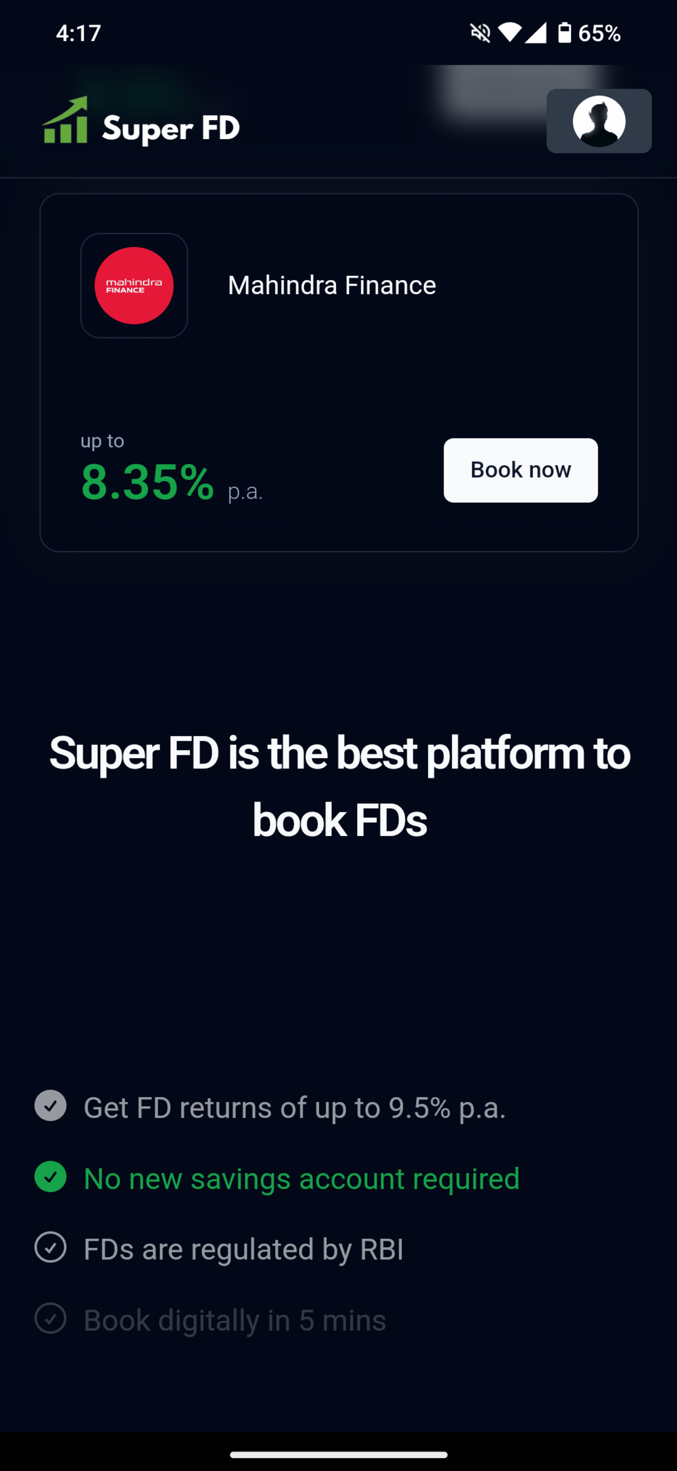 Super FD - Earn 8.40% on FD