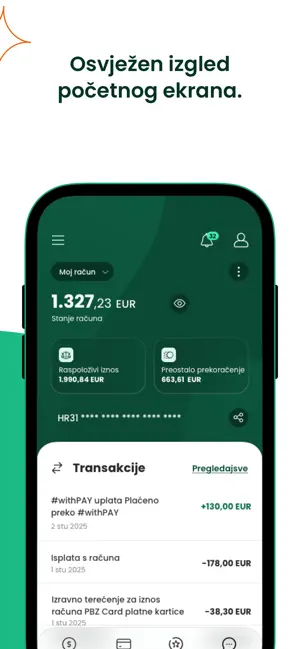 PBZ mobilno bankarstvo screenshot 2