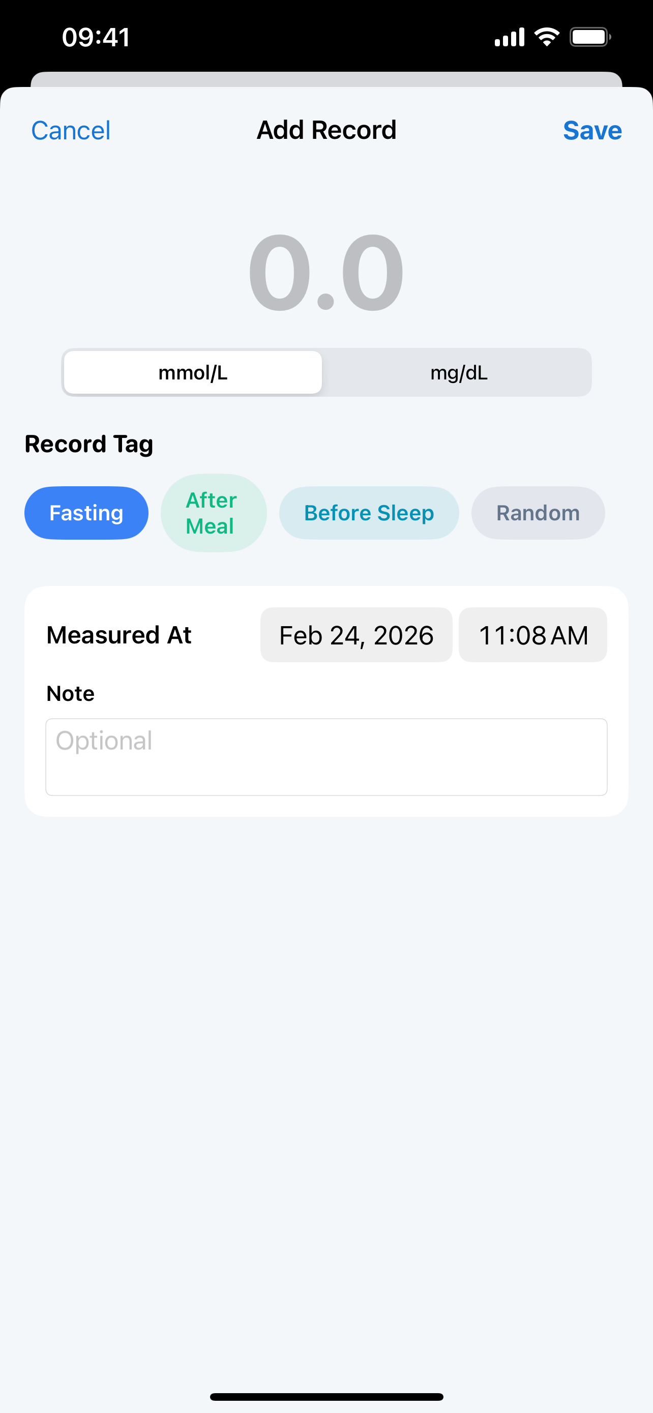Family Glucose Log screenshot 2