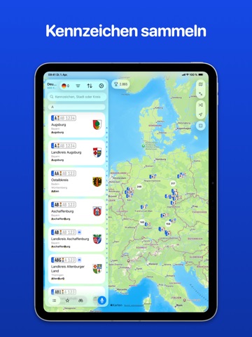 Kennzeichen sammeln Wiki iPad screenshot 2
