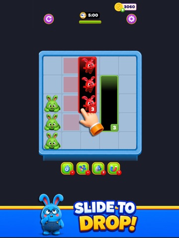 Follow Rabbits - Drop Puzzle iPad screenshot