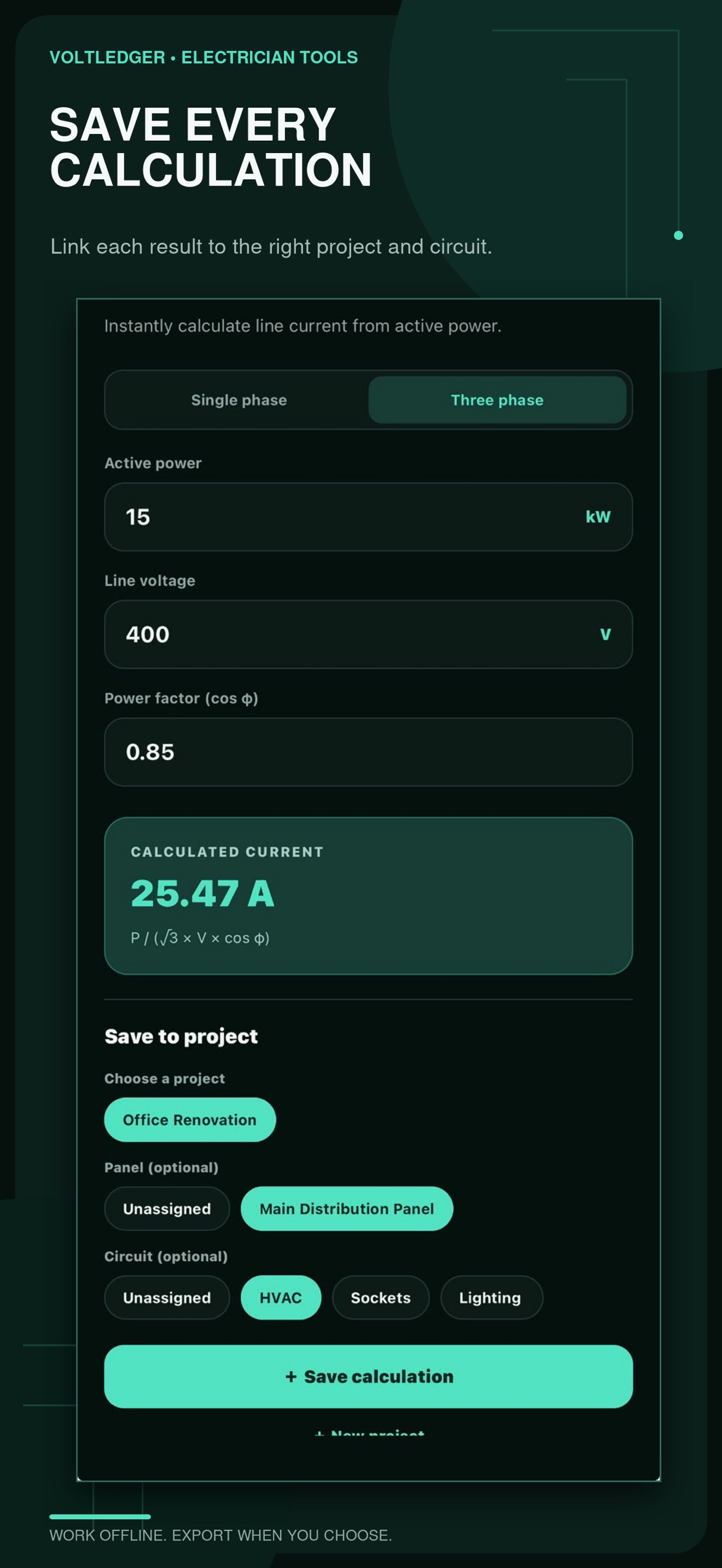 Screenshot 5 of VoltLedger: Electrician Tools