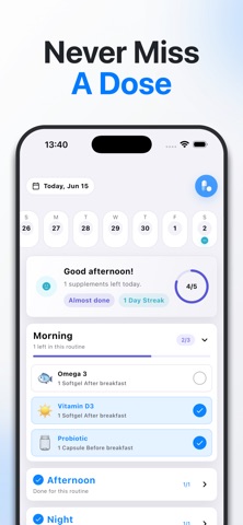 Supplement & Routine Tracker iPhone screenshot