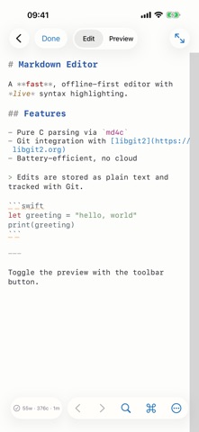 Git-Integrated Markdown Editor screenshot
