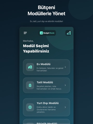 budget route: bütçe takibi iPad screenshot