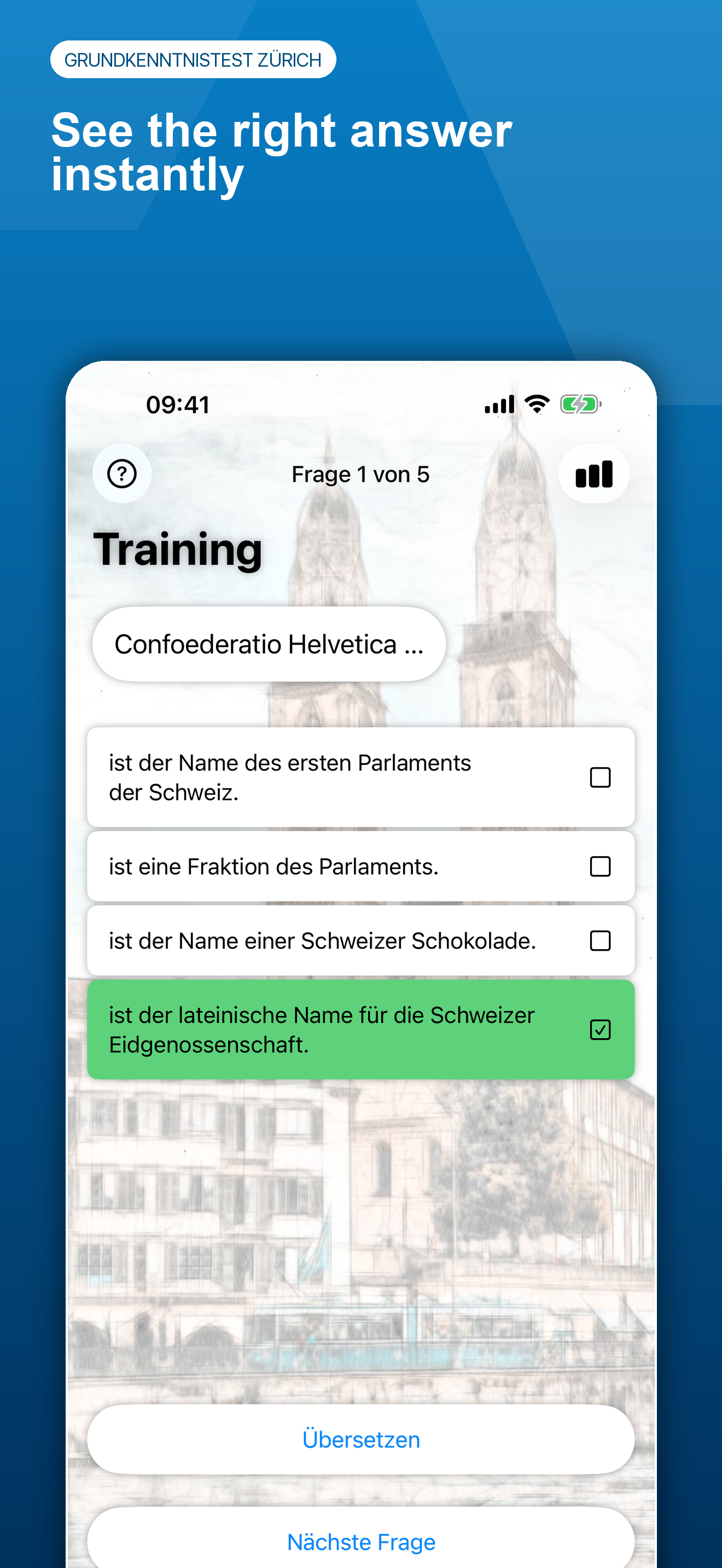 Zurich Naturalization Test screenshot 3
