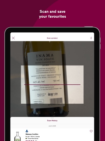 Société des alcools du Québec iPad screenshot