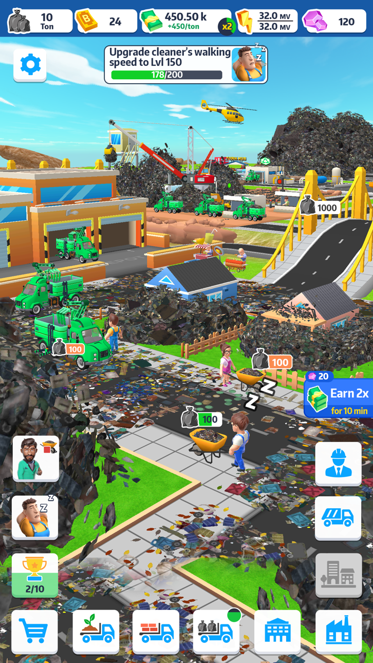 Trash Tycoon Idle Empire iOS Mod IPA screenshot 1 - iOS game interface