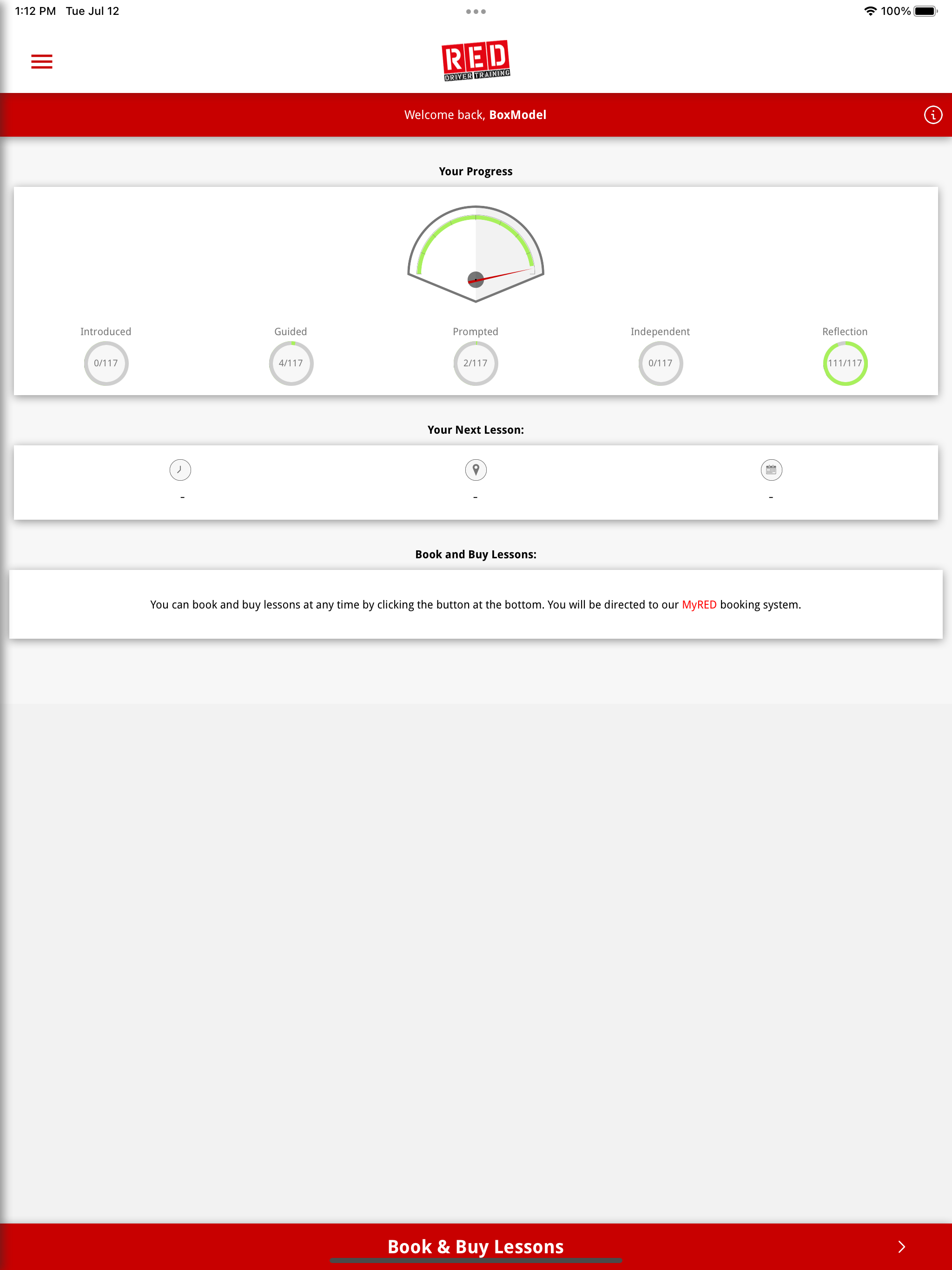 RED Instructor Progress App