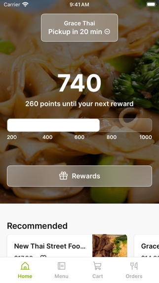 Grace Thai iPhone screenshot 1 - Food & Drink app