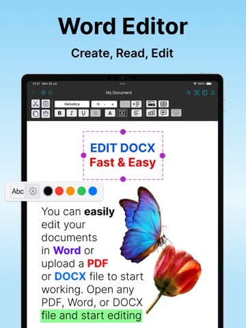 Edit Word Document with OffiX iPad screenshot