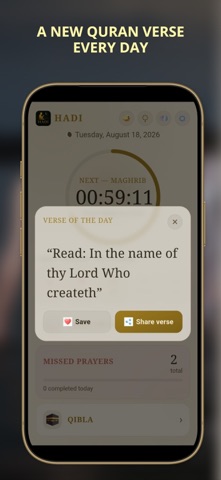 HADI - Prayer Times & Quran screenshot 2