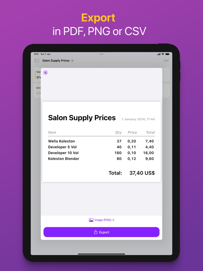 Holycalc - Cost Calculator