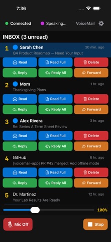 VoiceMailApp screenshot