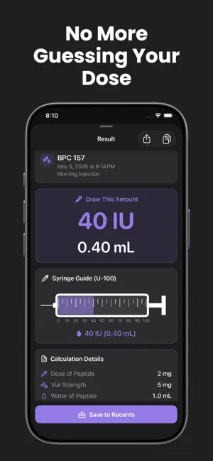 Peptide Calculator: DoseRx screenshot 2