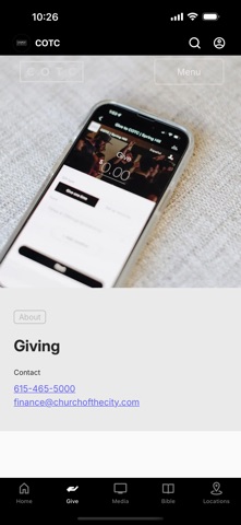 Church of the City app screenshot 2
