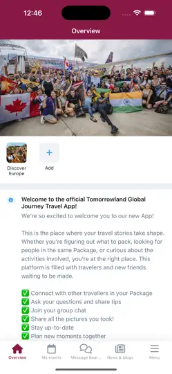 Capture d'écran de Tomorrowland Global Journey sur iPhone 1
