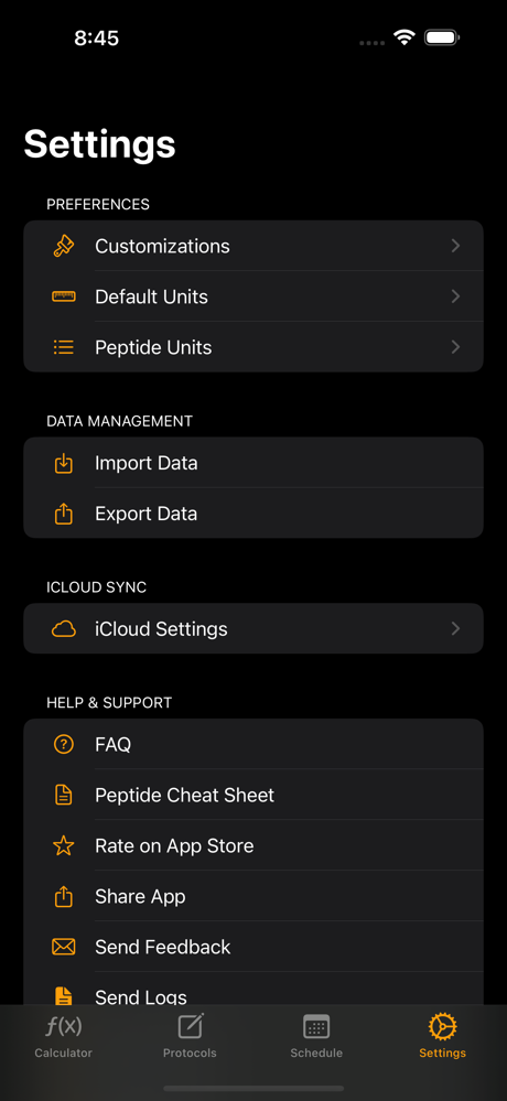 Peptide Tracker Calculator screenshot 5