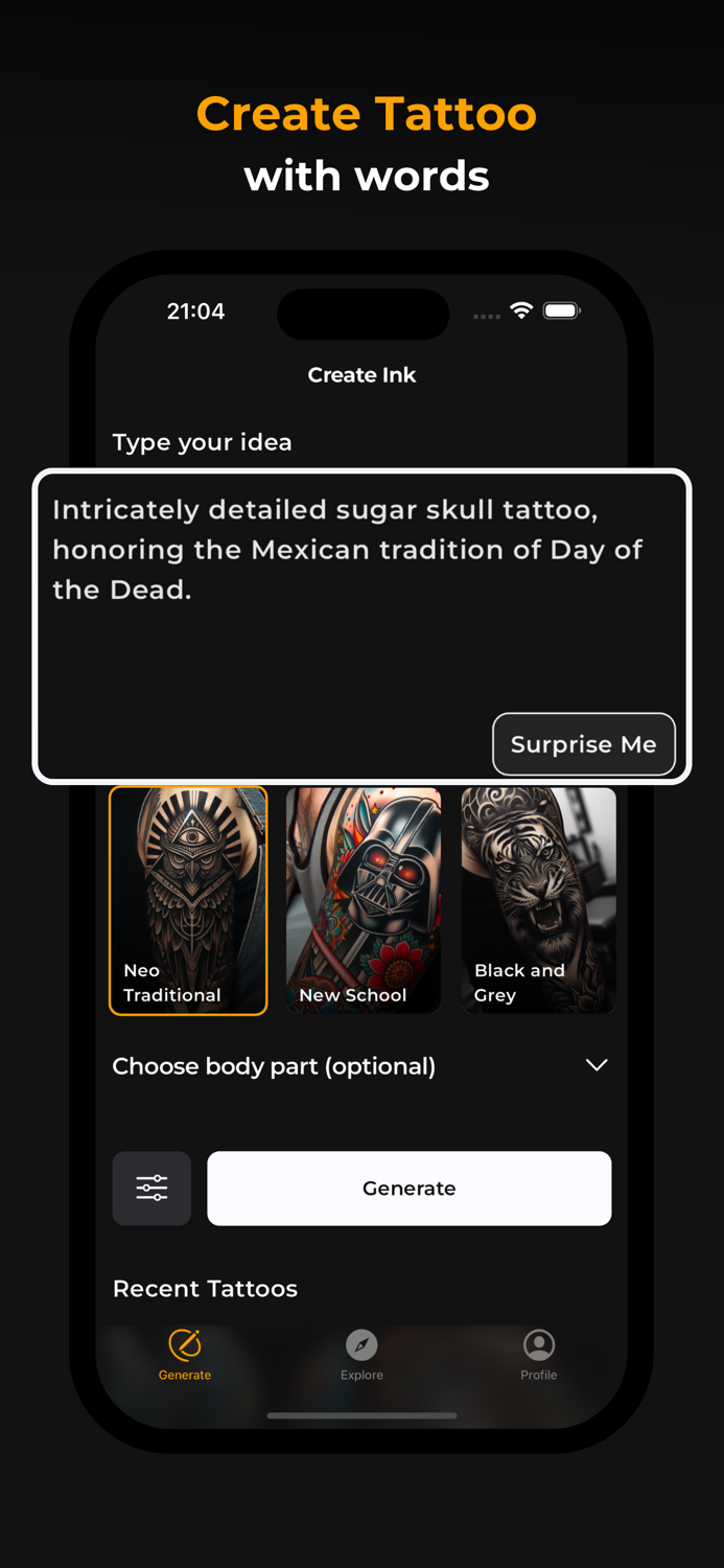 AI Tattoo Generator CreateINK