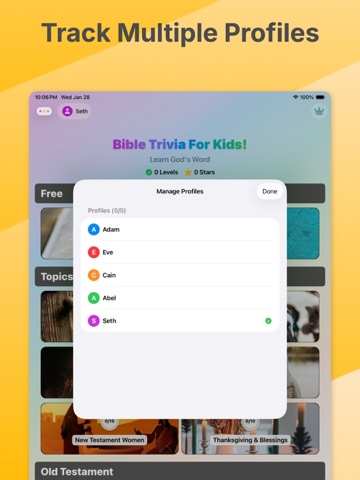 Bible Trivia For Kids iPad screenshot