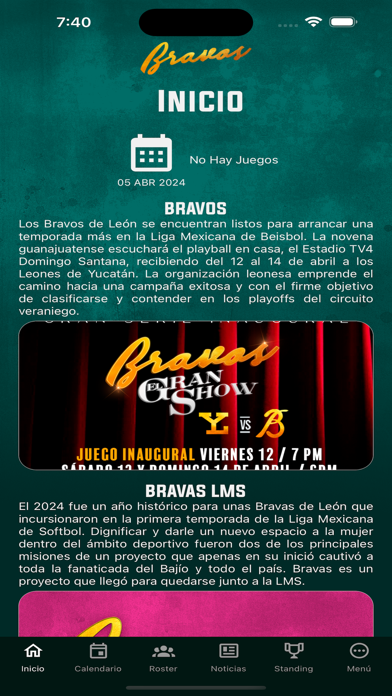 Bravos de León Oficial Screenshot