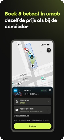 umob – alle ritten in één app iPhone screenshot 3