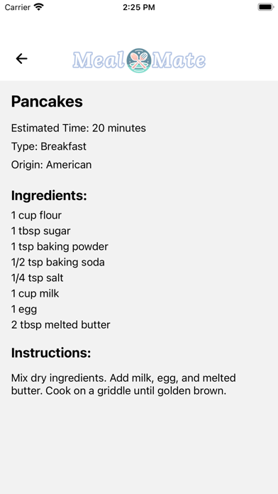 Meal Mate: Meal Planning Screenshot