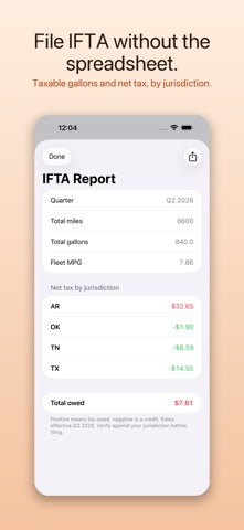 HaulWise: IFTA Calculator iPhone screenshot