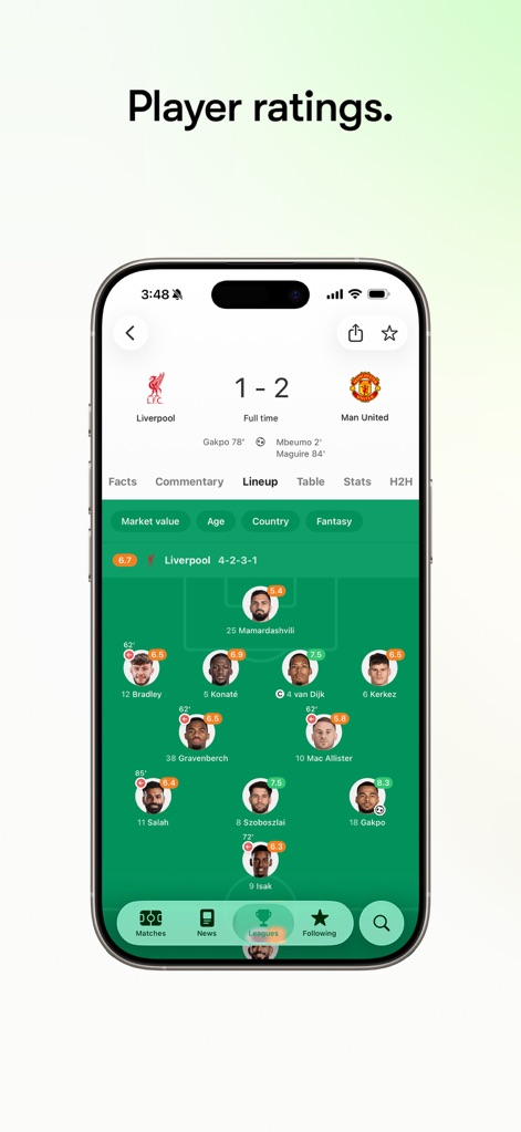 FotMob - Soccer Live Scores - In-depth Lineups