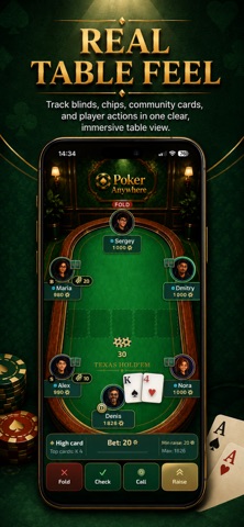 Poker Anywhere: Hold’em iPhone screenshot