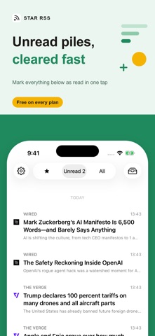 STAR RSS Reader: News & Blogs iPhone screenshot