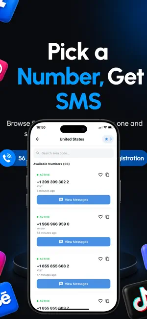 Virtual Number – Receive SMS screenshot 2