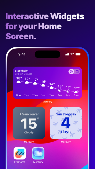 Mercury Weather Screenshots