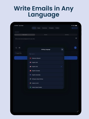AI Email Generator: Writer iPad screenshot
