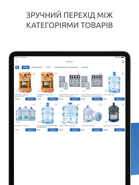 EuroVoda iPad screenshot 2 - Food & Drink app