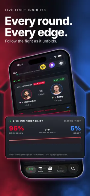 CageSide: UFC Live Fight Stats screenshot 1