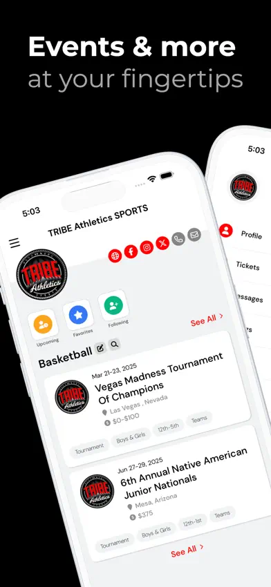 Tribe Athletics Sports Events screenshot 1