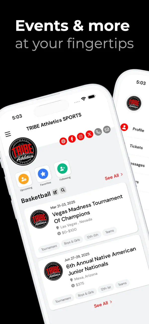 Screenshot #1 pour Tribe Athletics Sports Events