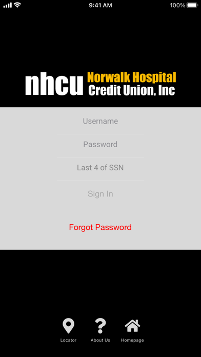 Norwalk Hospital Credit Union Screenshot