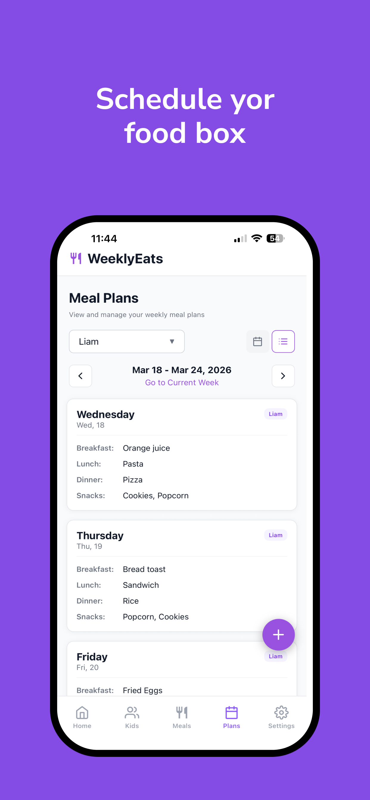 Weekly Eats - Meal Planner