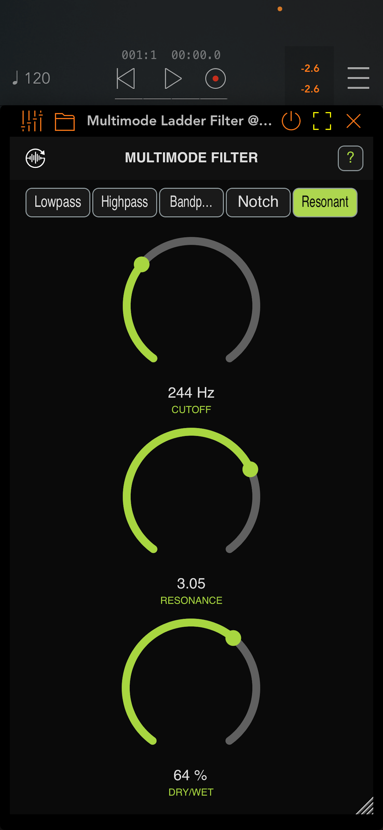 Multimode Ladder Filter screenshot 3