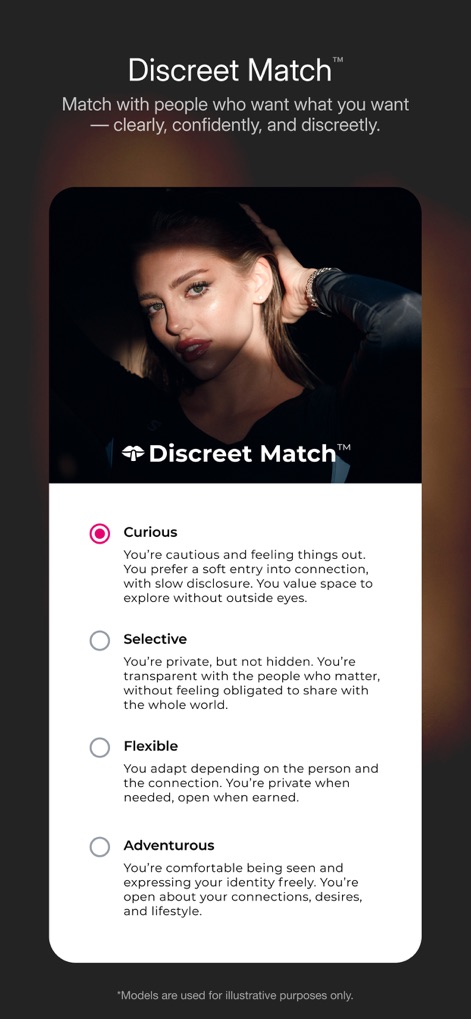 Ashley Madison Discreet Dating - Understand the 'Discreet Match' feature, which allows users to define their desired level of privacy through various preference options like 'Curious' and 'Selective'.
