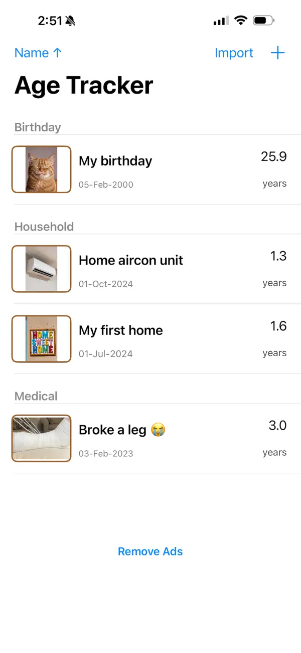 Screenshot #3 pour Age Tracker