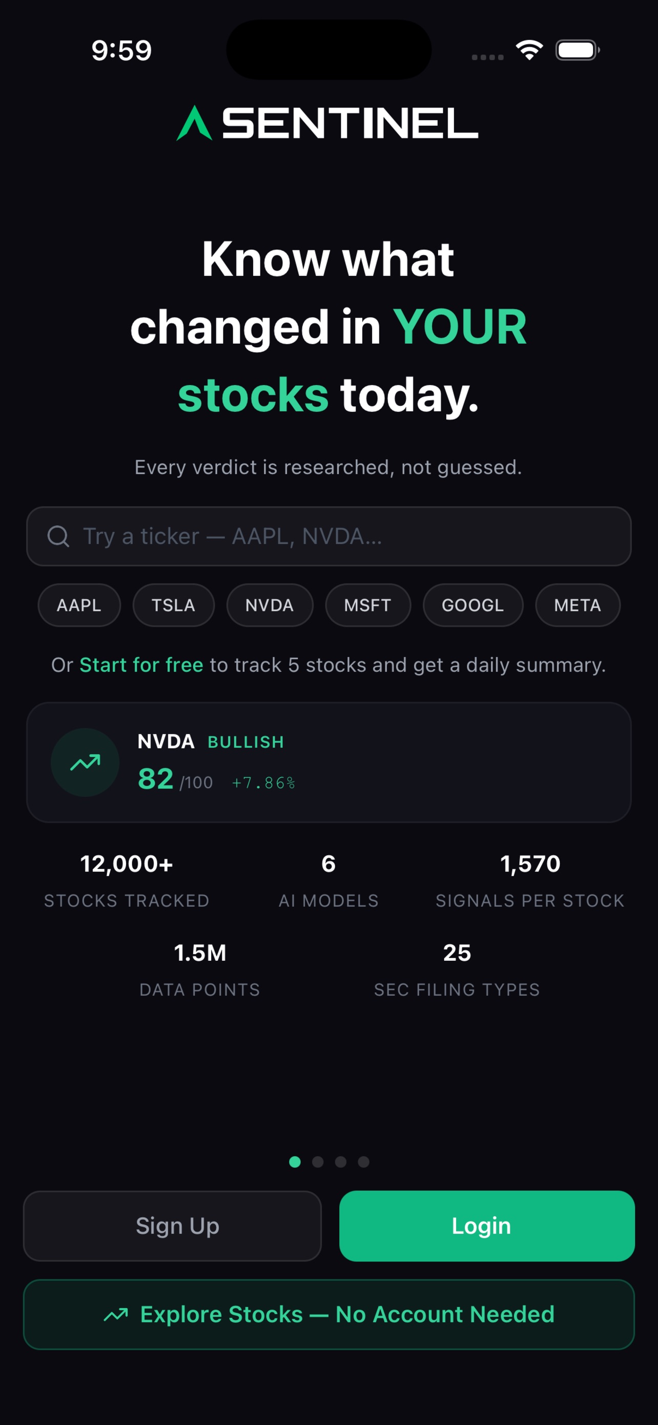 Screenshot 1 of Sentinel | Market Watcher