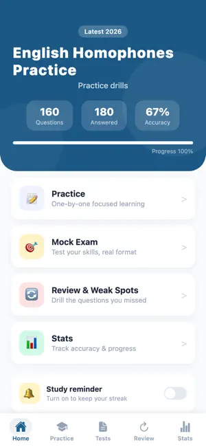 English Homophones Practice screenshot 1