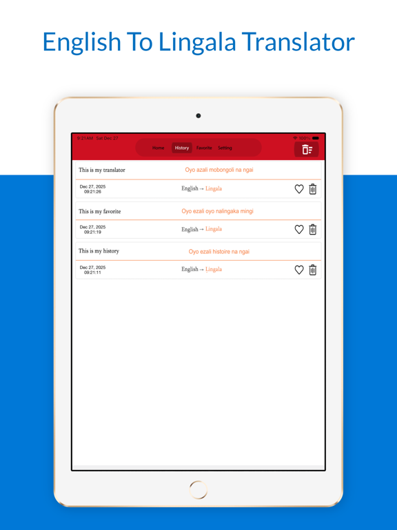 English To Lingala Translator iPad screenshot