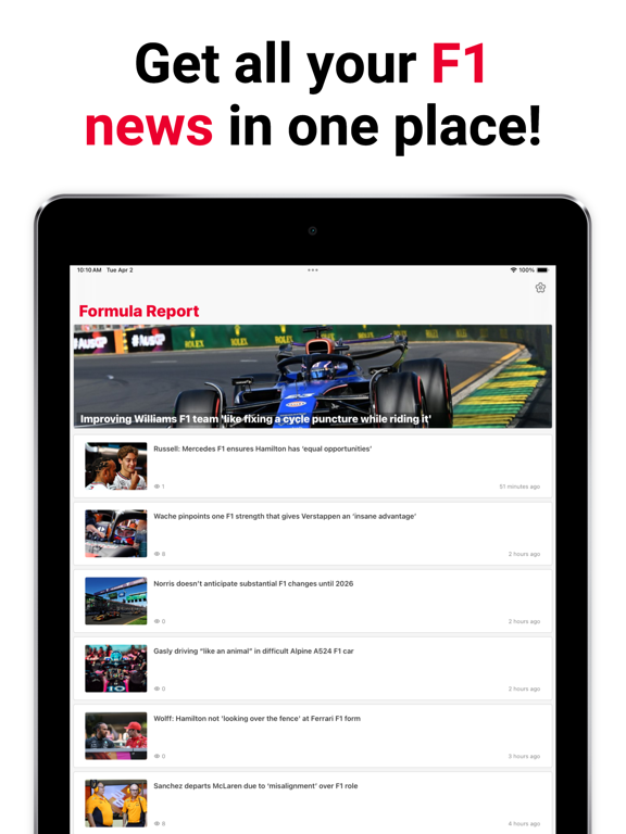 Screenshot #4 pour Formula Report Racing News