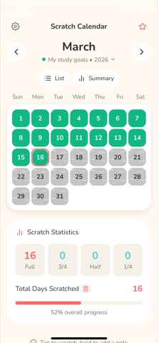 Scratch Calendar screenshot