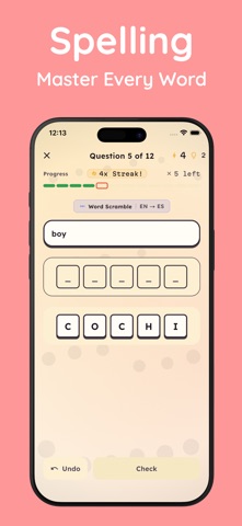 Language Vocabulary Game iPhone screenshot