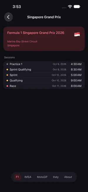 Grand Prix Schedules screenshot 3